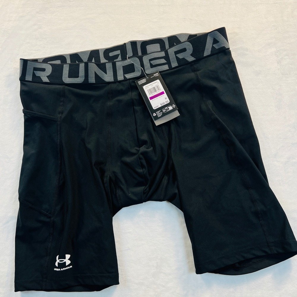Under Armour Mens HeatGear Compression Shorts Black 1361602 2XL NWT